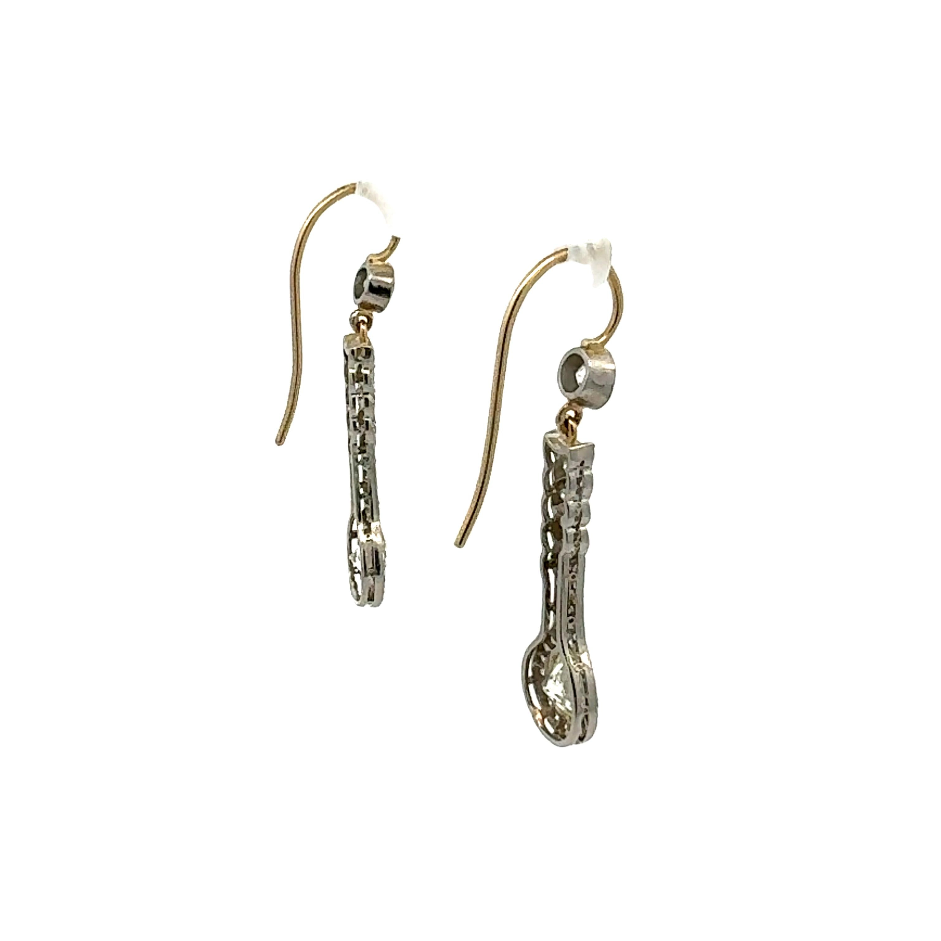 3.22 Carat Old European Cut GIA Diamond Platinum Dangling Earring