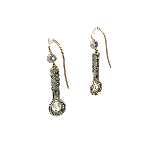 3.22 Carat Old European Cut GIA Diamond Platinum Dangling Earring