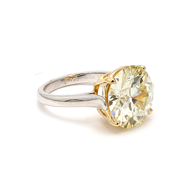Tiffany & Co 6.30 Carat Round Fancy Yellow Diamond Platinum Wedding Ring