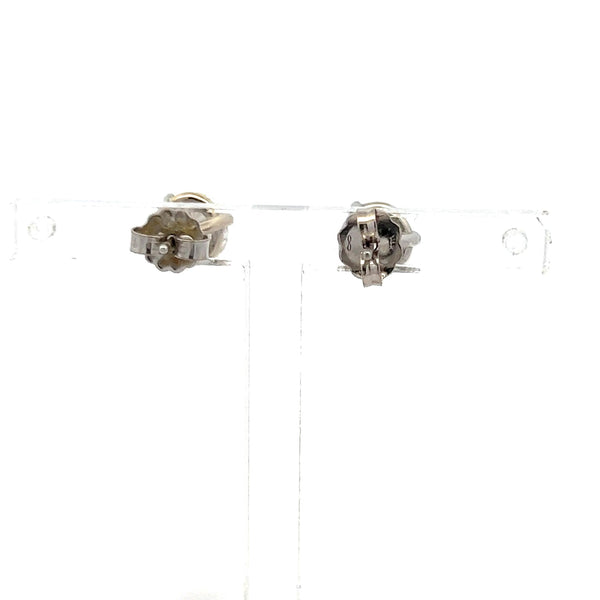 2.03 Carat Round Brilliant H SI1 Diamond 14 Karat White Gold Stud Earrings