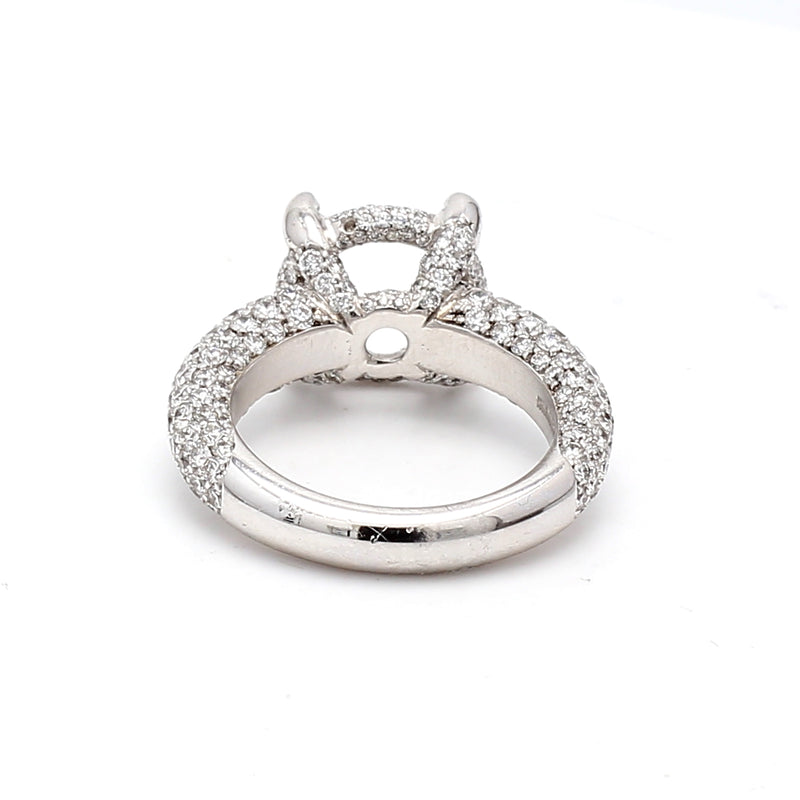 3.00 Carat Round Brilliant I VS1 Diamond Platinum Semi Mount Ring