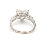 4.05 Carat Heart Shape and Tapered Baguette Diamond Platinum Engagement Ring