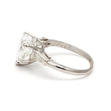 4.05 Carat Heart Shape and Tapered Baguette Diamond Platinum Engagement Ring