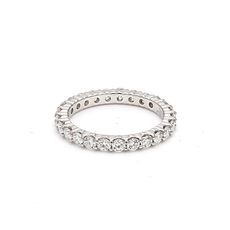 1.02 Carat Round Brilliant Diamond Platinum Eternity Band Ring