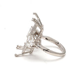 1.50 Carat Triangular Shape H SI1 Diamond White Platinum Semi Mount Ring