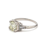 1.57 Carat Old European Cut N VVS2 Diamond Platinum Engagement Ring