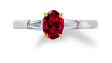 Tiffany & Co 1.08 Carat Ruby 0.23 Carat Diamond Platinum Engagement Ring