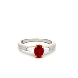 Tiffany & Co 1.08 Carat Ruby 0.23 Carat Diamond Platinum Engagement Ring