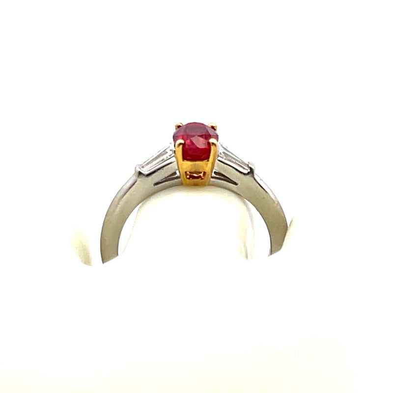 Tiffany & Co 1.08 Carat Ruby 0.23 Carat Diamond Platinum Engagement Ring