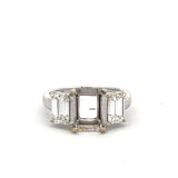 1.60 Carat Emerald Cut D VS1 Diamond Holds 3ct Platinum Semi Mount Ring