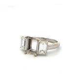 1.60 Carat Emerald Cut D VS1 Diamond Holds 3ct Platinum Semi Mount Ring