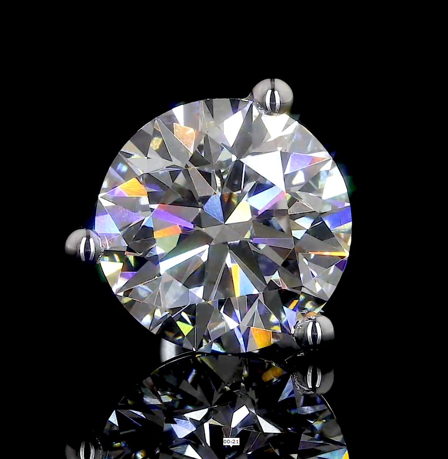 Lab-Grown 4.99 Carat Round J-VS1 Diamond 14K White Gold Martini Earrings