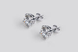 Lab-Grown 6.04 Carat Round -VS1 Diamond 14K White Gold Martini Earrings