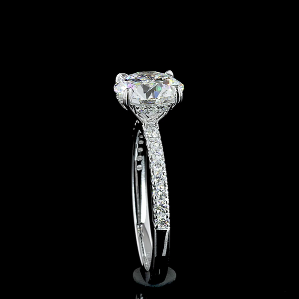 Lab-Grown 2.37 Carat Round D-VVS1 Diamond 14K White Gold Solitaire Ring