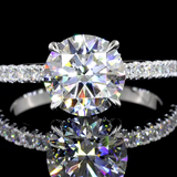 Lab-Grown 2.39 Carat Round E-VS1 Diamond 14K White Gold Solitaire Ring