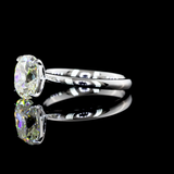 Lab-Grown 2.02 Carat Antique Cushion J-VS1 Diamond 14K White Gold Solitaire Ring