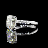 Lab-Grown 2.73 Carat Cushion Modified J- Diamond 14K White Gold Solitaire Ring