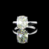 Lab-Grown 3.12 Carat Antique Cushion J-VS1 Diamond 14K White Gold Solitaire Ring