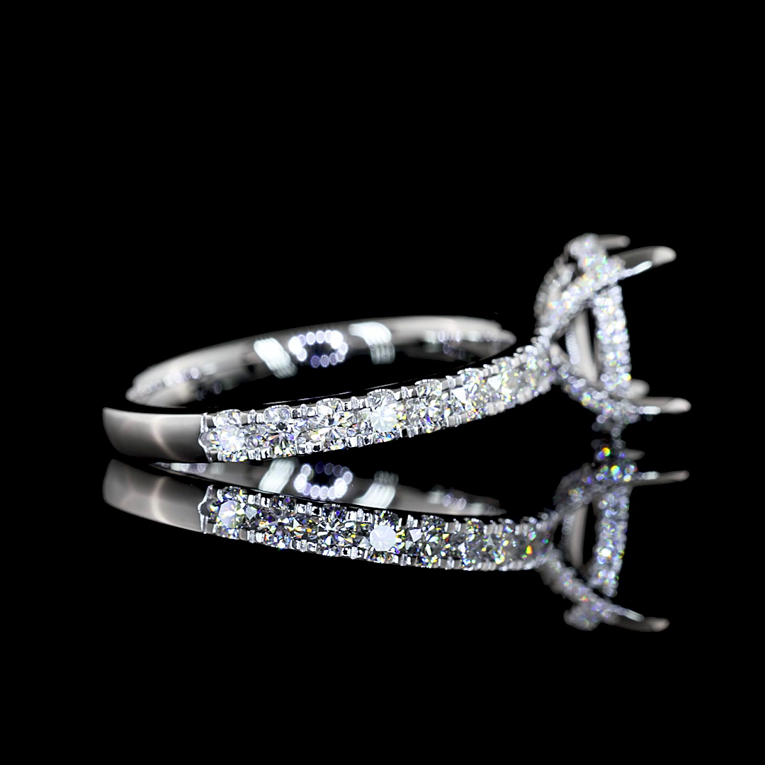 Lab-Grown 2.18 Carat Oval D-VVS2 Diamond 14K White Gold Hidden Halo Ring