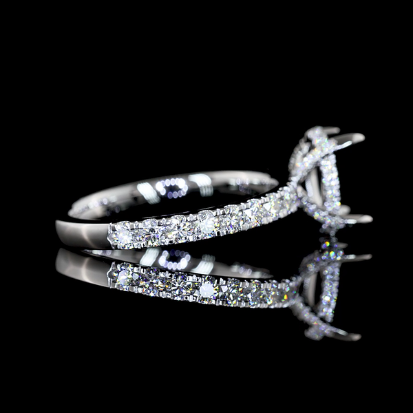 Lab-Grown 2.18 Carat Oval D-VVS2 Diamond 14K White Gold Hidden Halo Ring