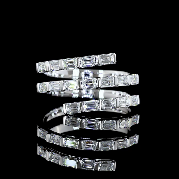 Lab-Grown 1.02 Carat Emerald E-VS1 Diamond 14K White Gold Special Ring