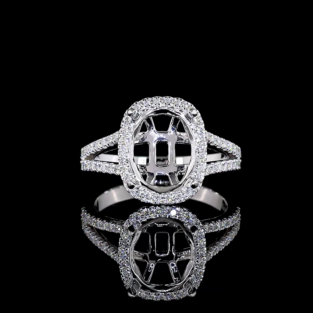 Lab-Grown 5.14 Carat Cushion Brilliant - Diamond 14K White Gold Split Shank Ring