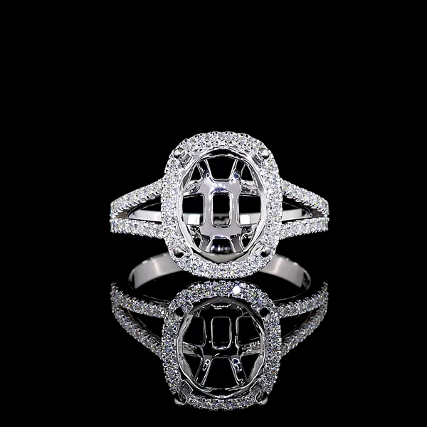 Lab-Grown 5.14 Carat Cushion Brilliant - Diamond 14K White Gold Split Shank Ring
