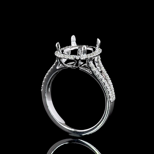 Lab-Grown 5.14 Carat Cushion Brilliant - Diamond 14K White Gold Split Shank Ring