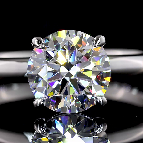 Lab-Grown 1.55 Carat Round - Diamond 14K White Gold Solitaire Ring