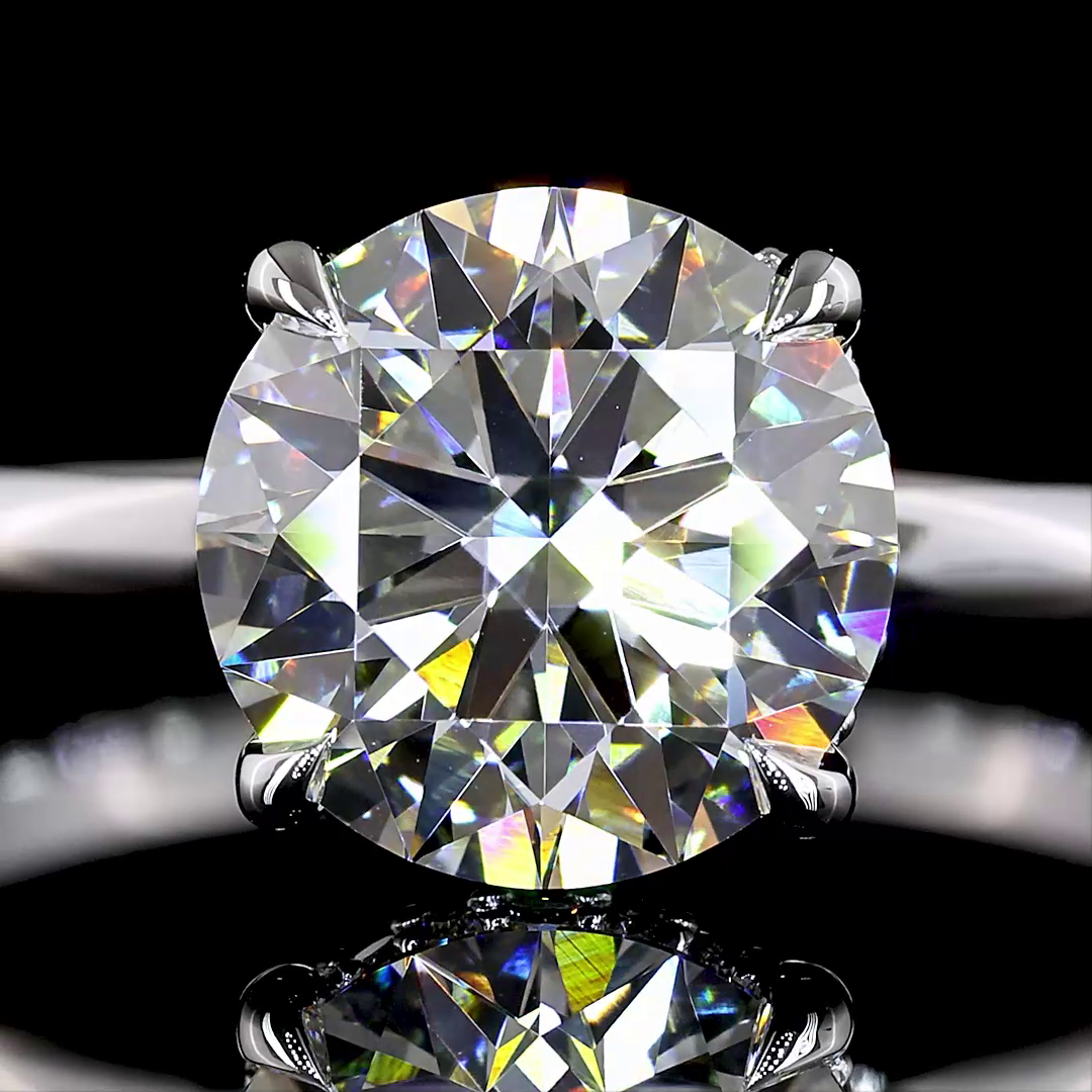 Lab-Grown 2.2 Carat Round E-VVS2 Diamond 14K White Gold Hidden Halo Ring