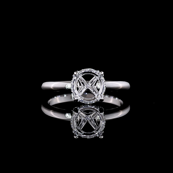Lab-Grown 1.57 Carat Round D-VVS2 Diamond 14K White Gold Hidden Halo Ring