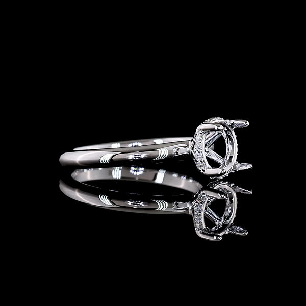 Lab-Grown 1.57 Carat Round D-VVS2 Diamond 14K White Gold Hidden Halo Ring