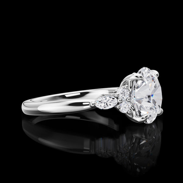 Lab-Grown 3.5 Carat Round E-VVS2 Diamond 14K White Gold Special Ring