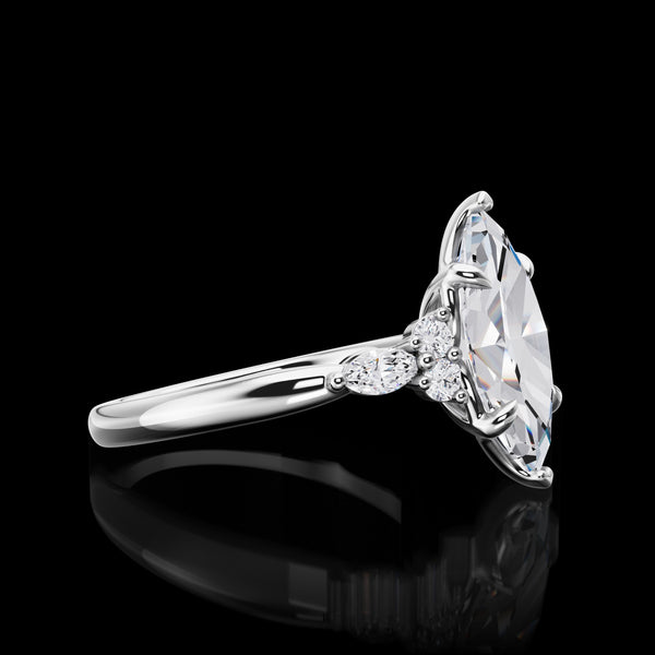 Lab-Grown 3.2 Carat Marquise E-VVS2 Diamond 14K White Gold Special Ring