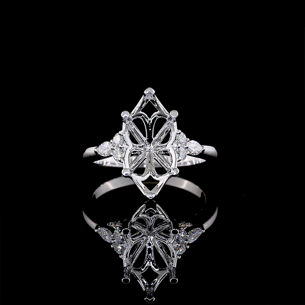Lab-Grown 3.47 Carat Marquise E-VVS2 Diamond 14K White Gold Special Ring