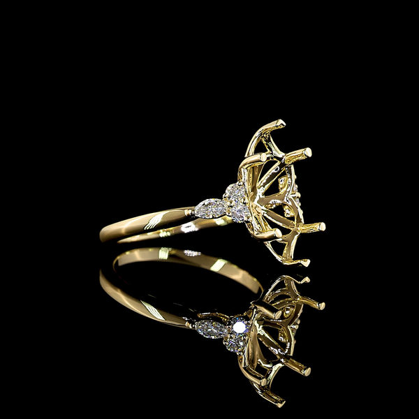 Lab-Grown 3.56 Carat Marquise E-VS1 Diamond 14K Yellow Gold Special Ring