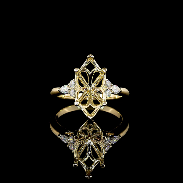 Lab-Grown 3.57 Carat Marquise E-VVS2 Diamond 14K Yellow Gold Special Ring