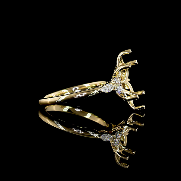 Lab-Grown 3.57 Carat Marquise E-VVS2 Diamond 14K Yellow Gold Special Ring
