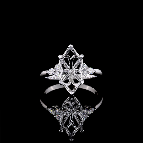 Lab-Grown 3.53 Carat Marquise E-VVS2 Diamond 14K White Gold Special Ring