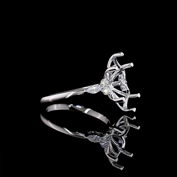 Lab-Grown 3.53 Carat Marquise E-VVS2 Diamond 14K White Gold Special Ring