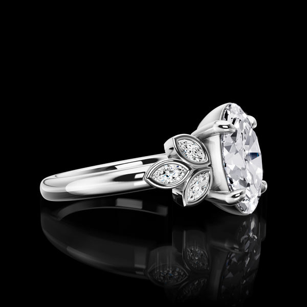 Lab-Grown 1.72 Carat Oval D-VS2 Diamond 14K White Gold Special Ring