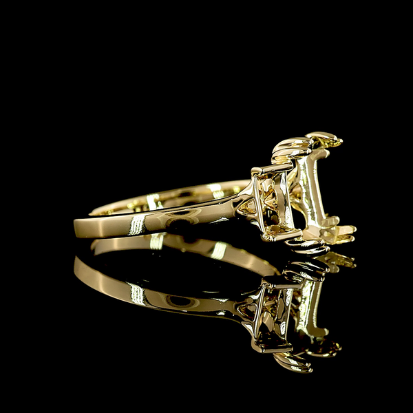 Lab-Grown 0 Carat  - Diamond 14K Yellow Gold 3 Stones Ring