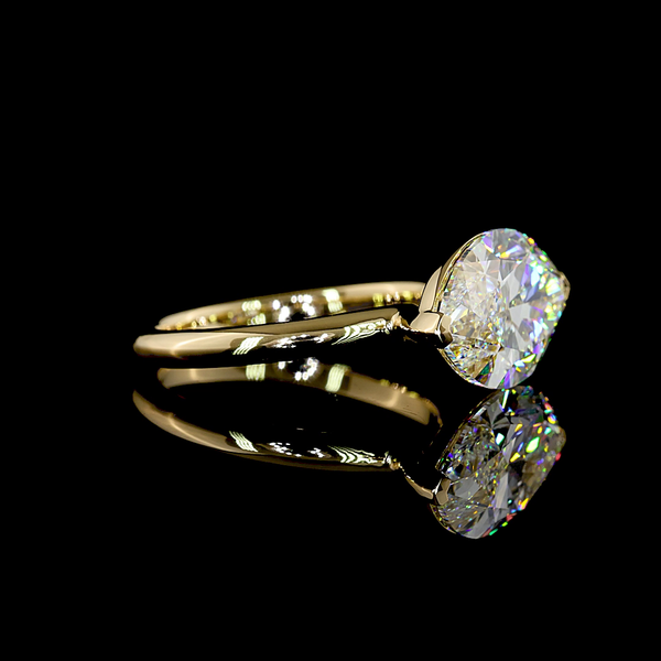 Lab-Grown 5 Carat Marquise F-VVS2 Diamond 14K Yellow Gold Solitaire Ring