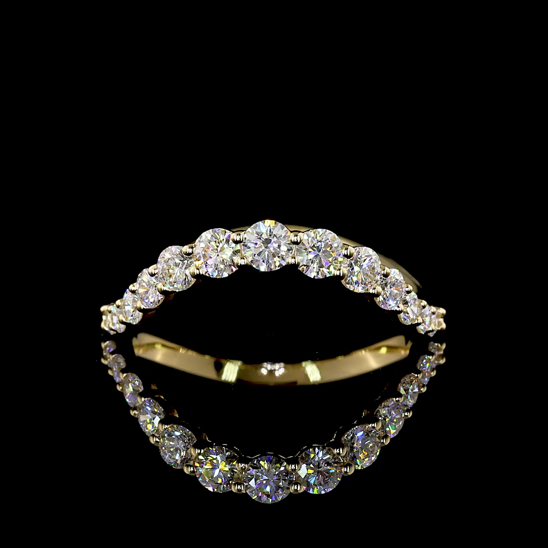 Lab-Grown 0.75 Carat Round E-VS1 Diamond 14K Yellow Gold Special Ring