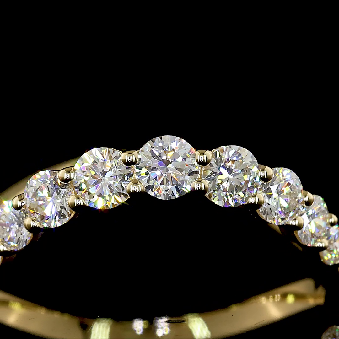 Lab-Grown 0.75 Carat Round E-VS1 Diamond 14K Yellow Gold Special Ring