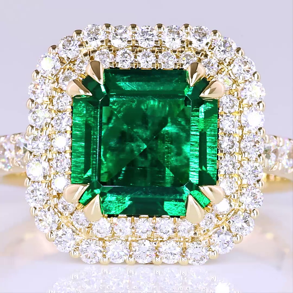 Lab-Grown 1.08 Carat Asscher -VS1 Diamond 14K Yellow Gold Solitaire Diamond Shan