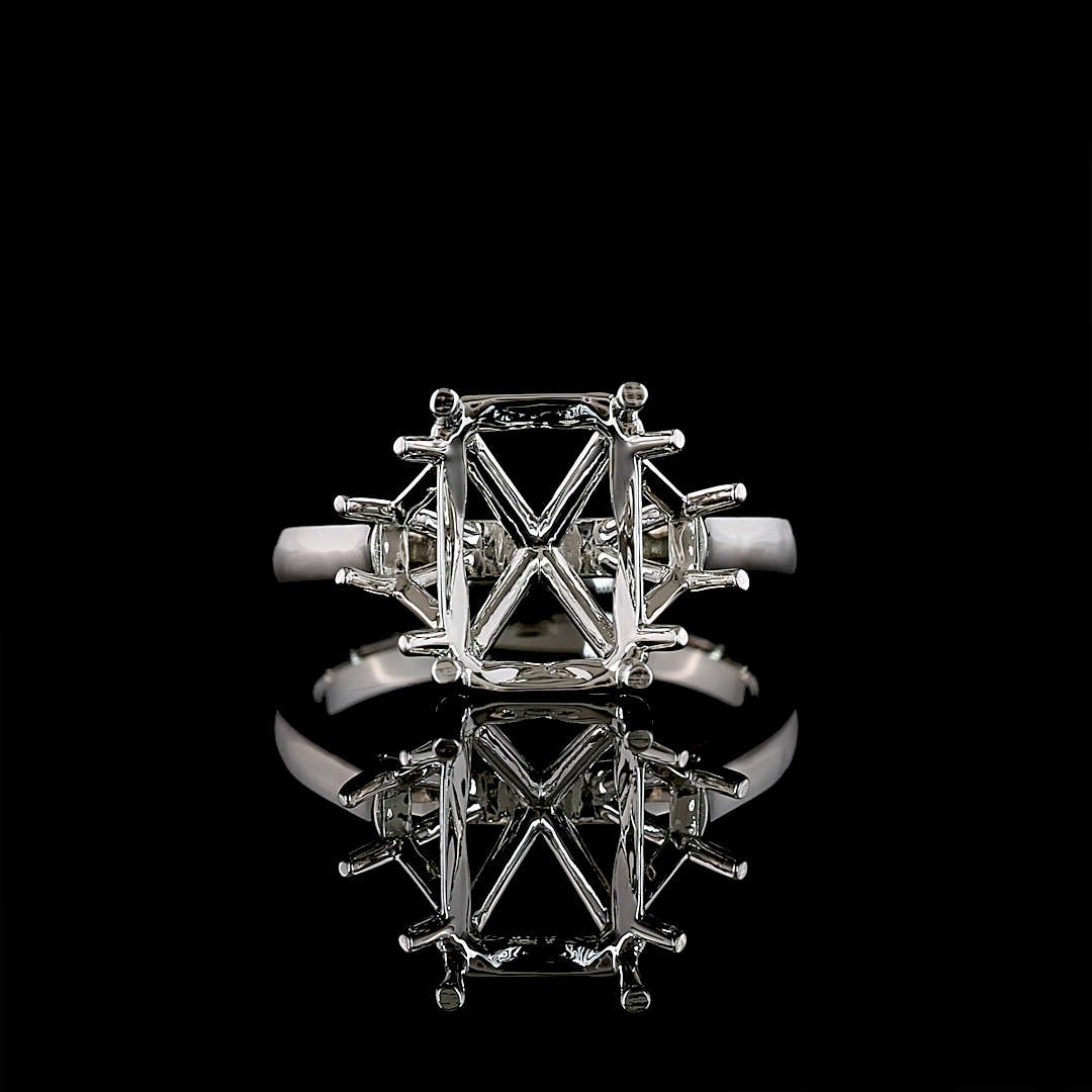 Lab-Grown 0 Carat  - Diamond Platinum 3 Stones Ring