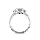 Lab-Grown 2.19 Carat Radiant D-VS1 Diamond Platinum 3 Stones Ring