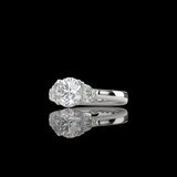 Lab-Grown 1.41 Carat Round D-VVS2 Diamond Platinum 3 Stones Ring