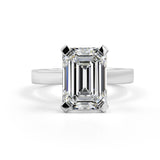 Lab-Grown 5.01 Carat Emerald F-VS2 Diamond 14K White Gold Solitaire Ring